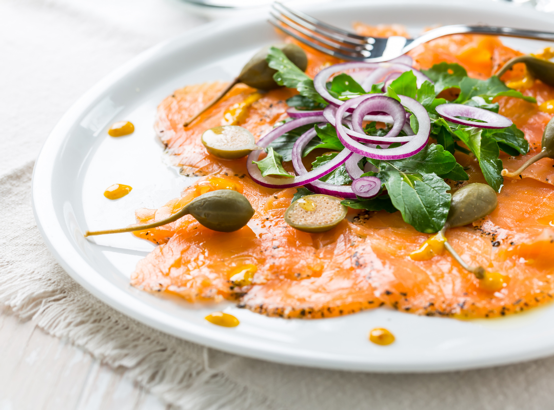 Carpaccio de saumon fumé